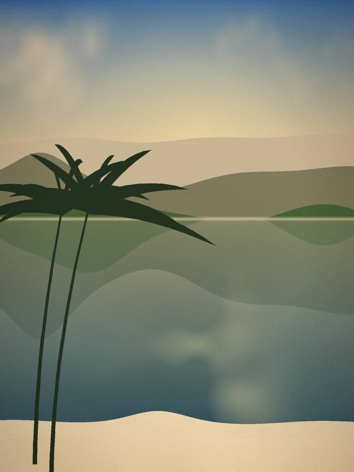 Coastal city framed by hills