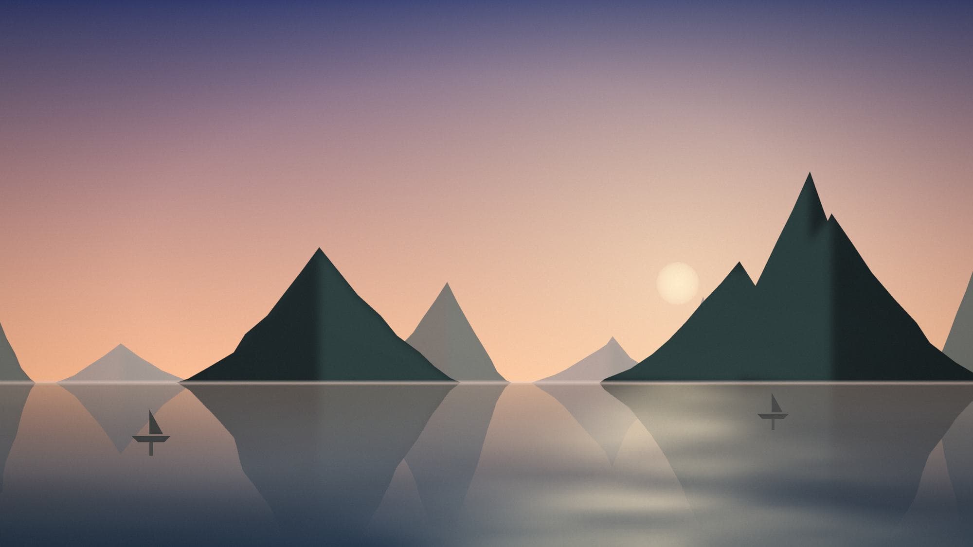 Limestone karsts rising from calm water at dawn