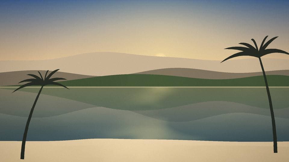 Rail line curving along a coastline