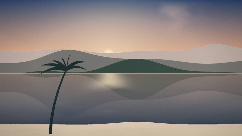 Wide river channel at first light