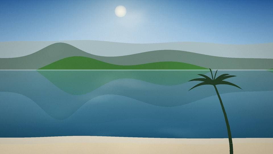 Open road tracing a coastline